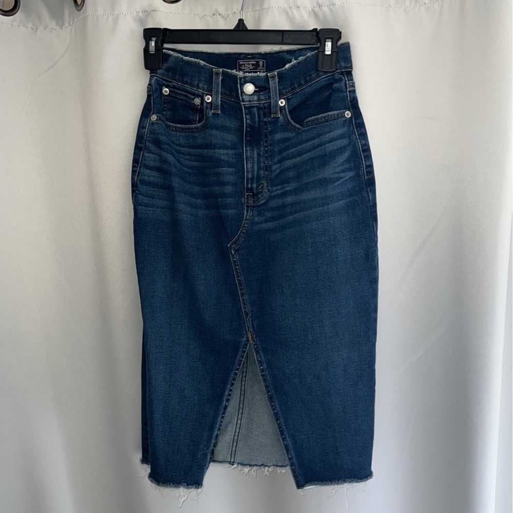 Denim midi skirt